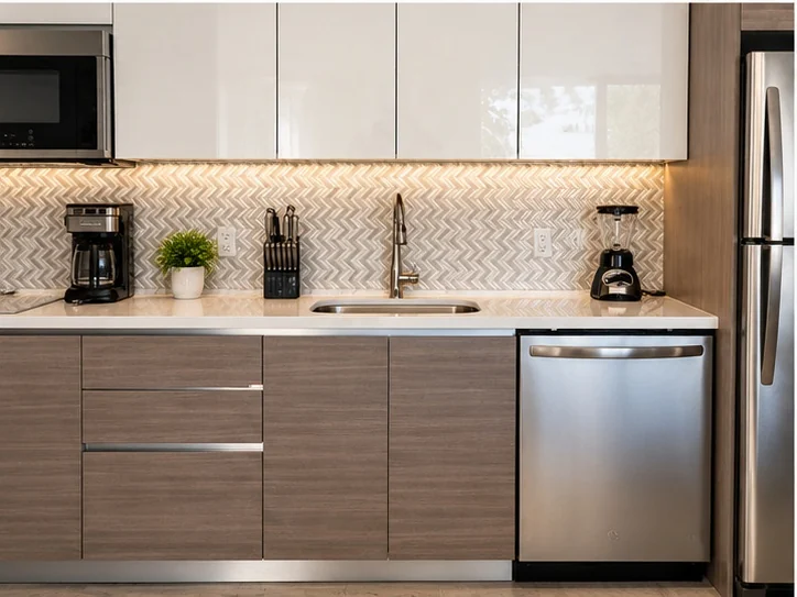 Beachcomber Villas: Anthony Apartments kitchen renovation detail