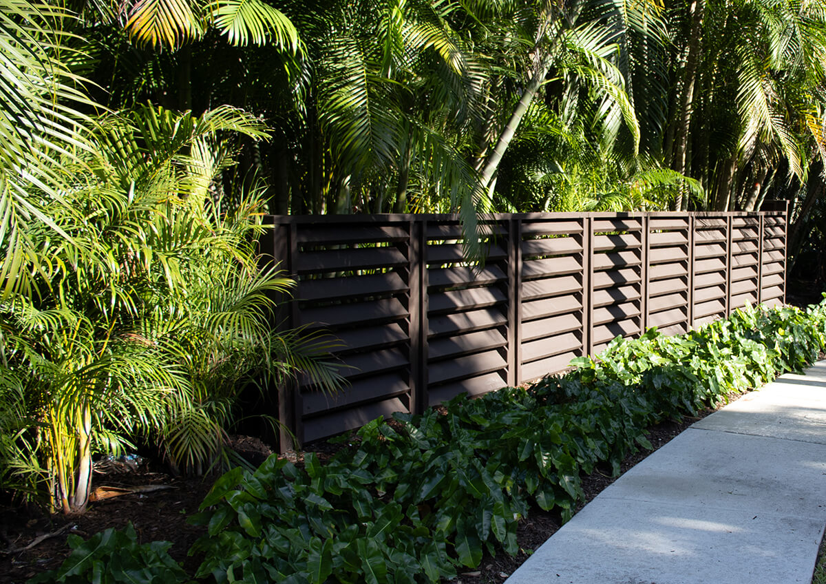 Lands End cedar-slat privacy fence and landscape improvements