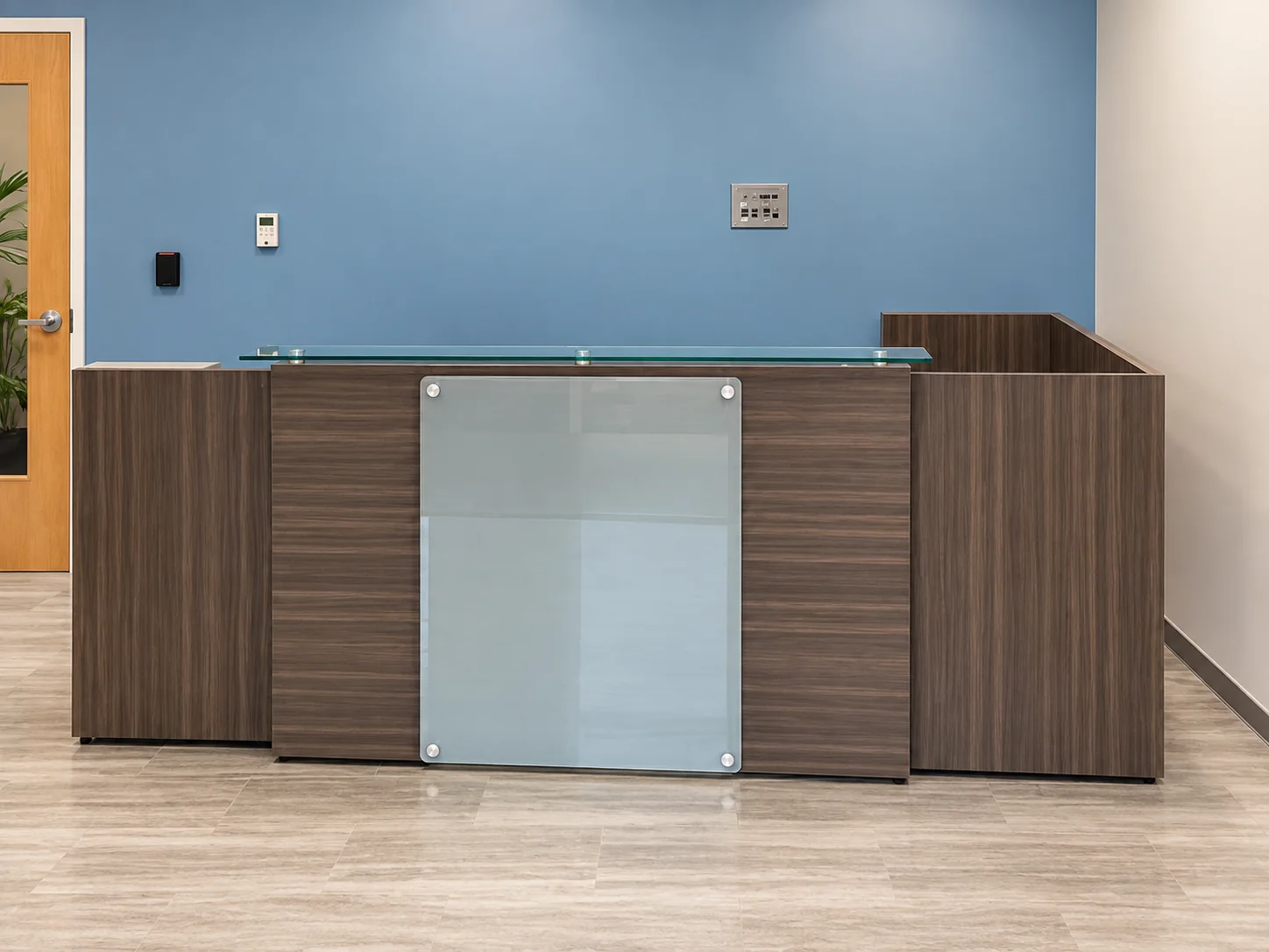 Broward Health white cubicle area