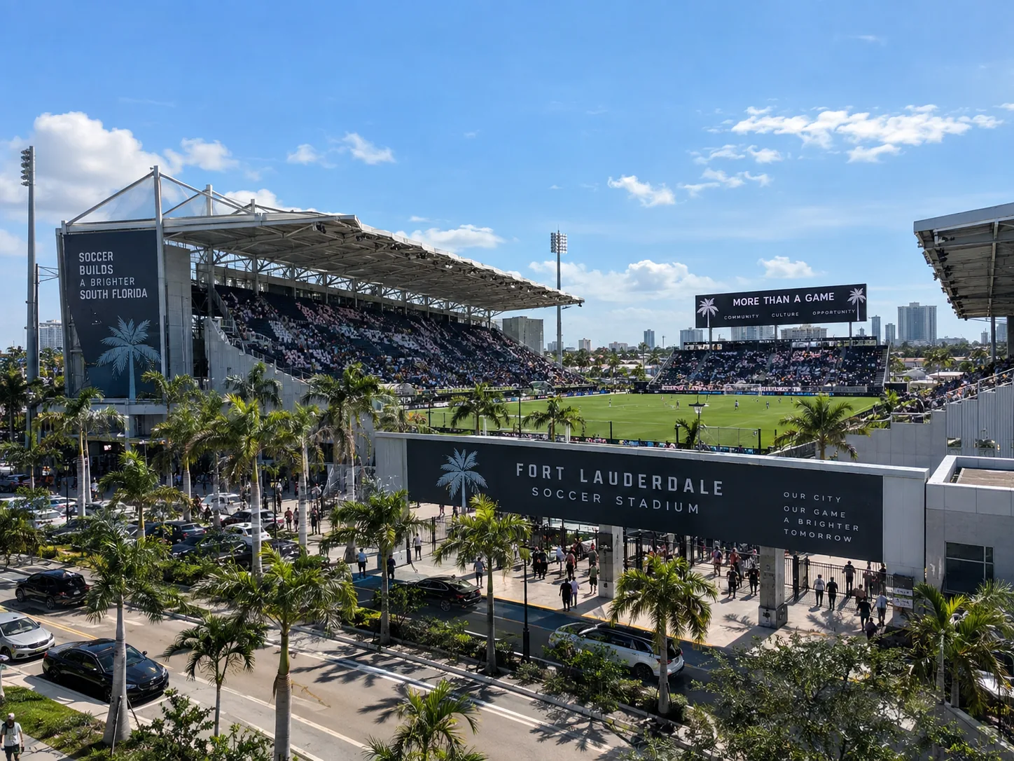 Fort Lauderdale Soccer Stadium hosting a match